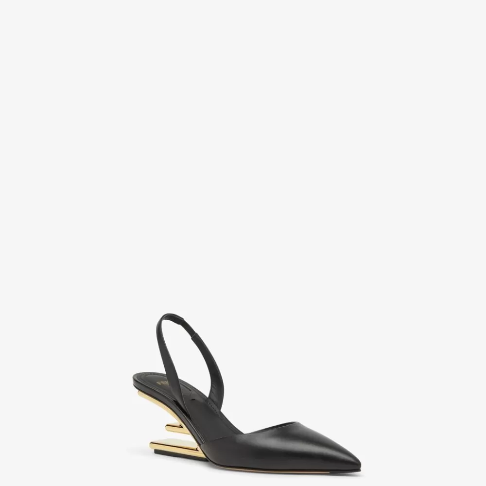 Fendi Pumps Und Slingbacks<Slingback Mit Mittelhohem Absatz Aus Leder In Schwarz