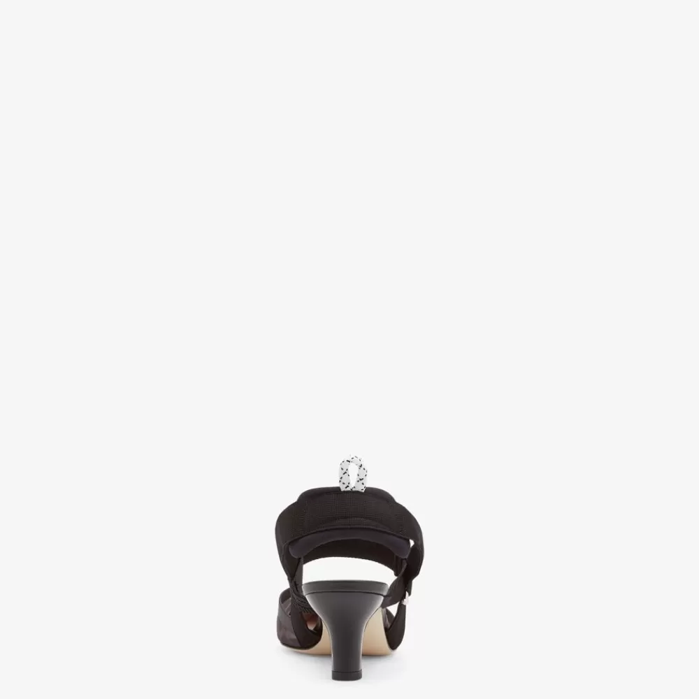 Fendi Pumps Und Slingbacks<Slingback Mit Mittlerem Absatz Aus Netz Und Leder In Schwarz