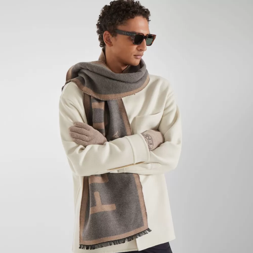 Fendi Sonnenbrillen<Sonnenbrille Aus Acetat In Dunklem Havanna Mit Print In Kroko-Optik