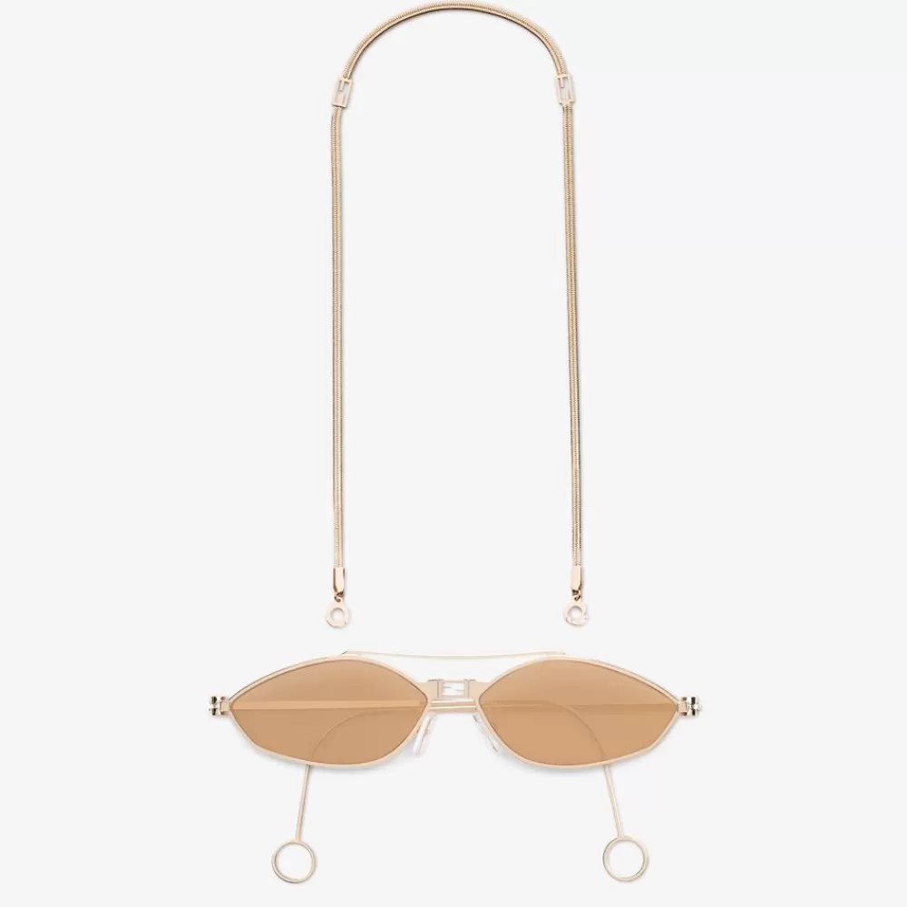 Fendi Sonnenbrillen<Sonnenbrille Mit Gestell Aus Metall In Der Farbe Rosegold