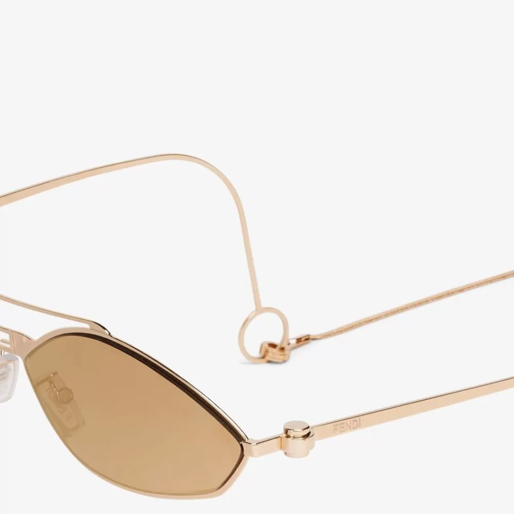 Fendi Sonnenbrillen<Sonnenbrille Mit Gestell Aus Metall In Der Farbe Rosegold