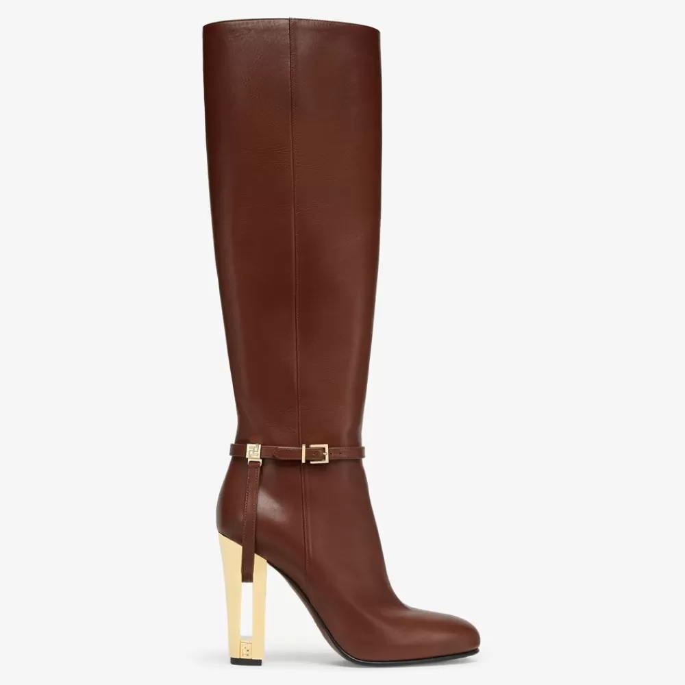 Fendi Stiefel Und Stiefeletten<Stiefel Hoh Aus Leder In Braun