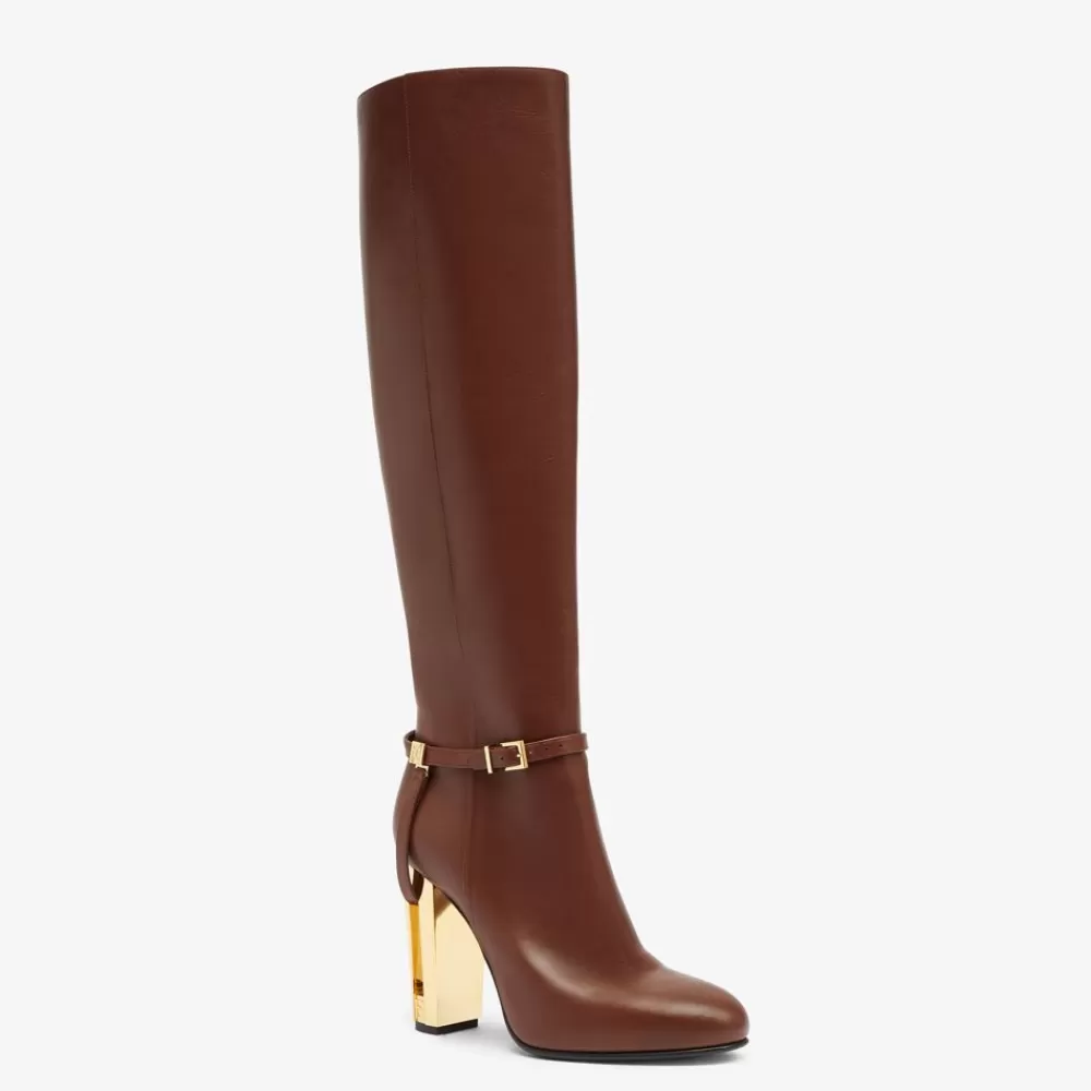 Fendi Stiefel Und Stiefeletten<Stiefel Hoh Aus Leder In Braun