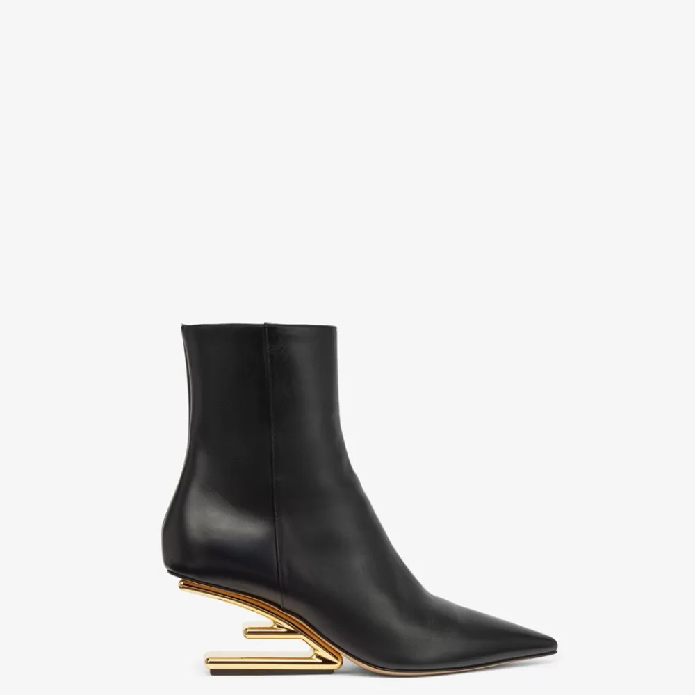 Fendi Stiefel Und Stiefeletten<Stiefelette Aus Leder Mit Mittlerem Absatz In Schwarz