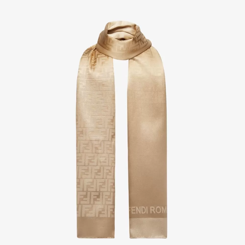 Fendi Schals Und Ponchos<Stola Aus Seide In Beige