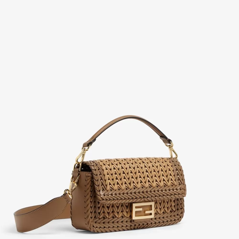 Fendi Schulter- Und Crossbody-Taschen<Tasche Aus Geflochtenem Leder In Sandfarbe Und Braun