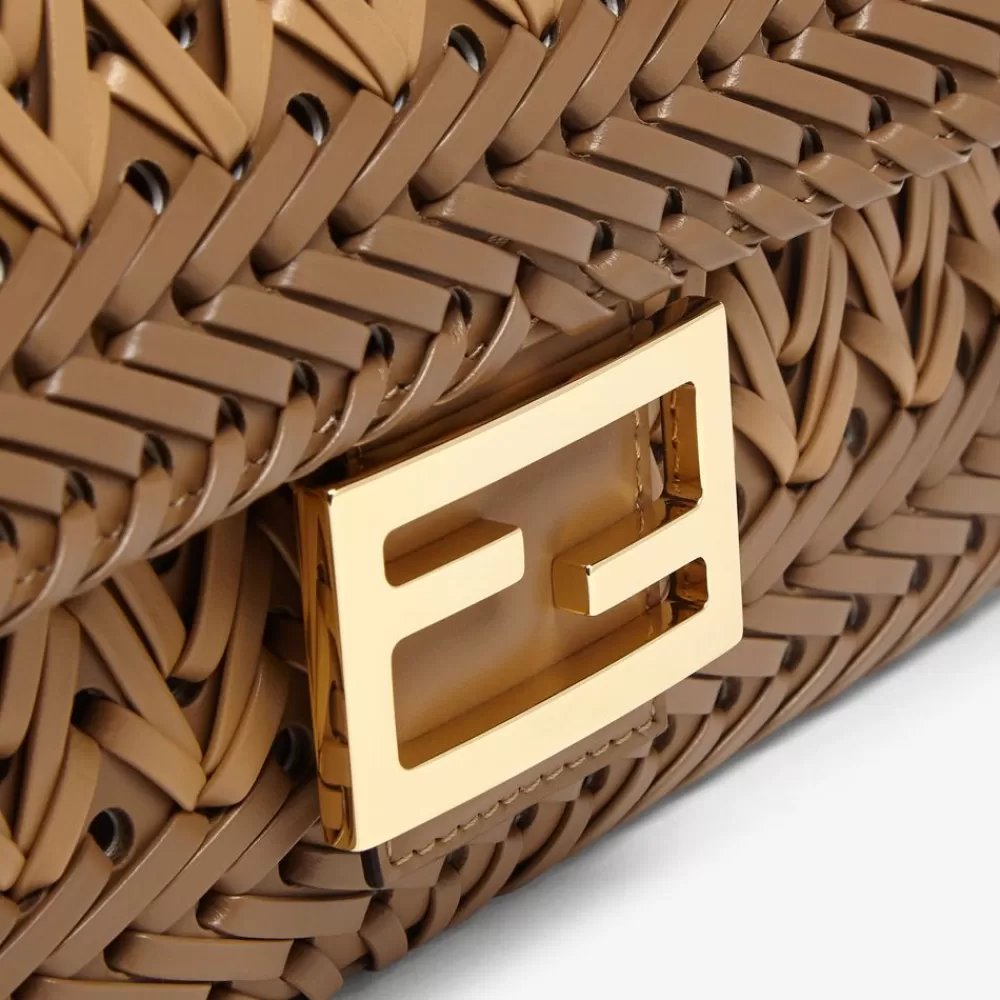 Fendi Schulter- Und Crossbody-Taschen<Tasche Aus Geflochtenem Leder In Sandfarbe Und Braun