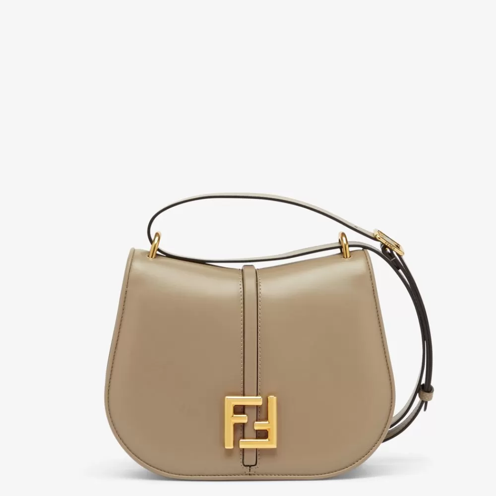 Fendi Schulter- Und Crossbody-Taschen<Tasche Aus Glatt- Und Granatleder In Taubengrau