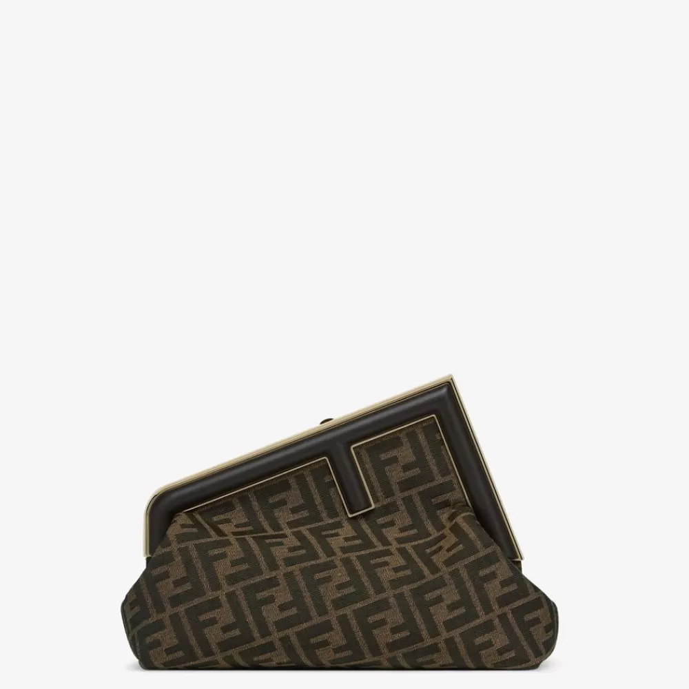 Fendi Boston Bags<Tasche Aus Jacquardgewebe Mit Ff-Muster In Braun