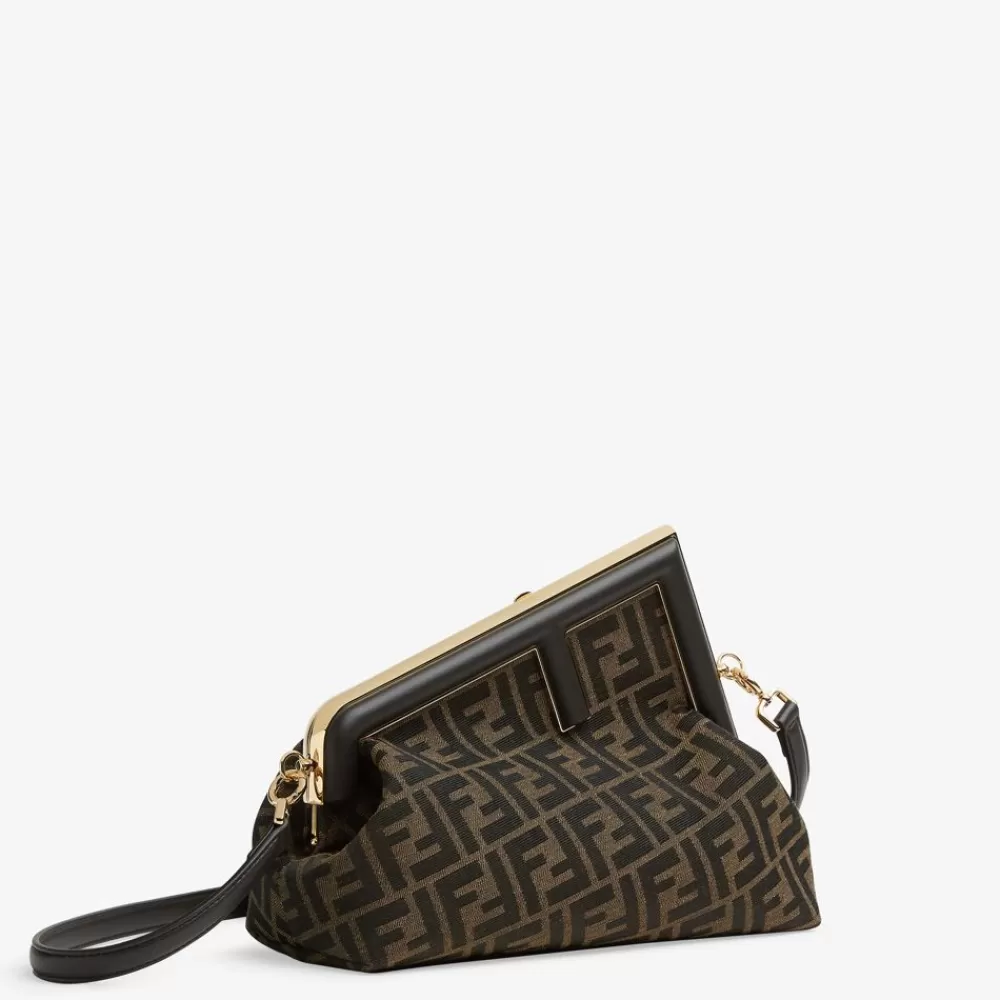 Fendi Boston Bags<Tasche Aus Jacquardgewebe Mit Ff-Muster In Braun