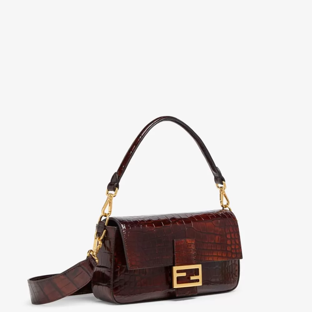 Fendi Schulter- Und Crossbody-Taschen<Tasche Aus Krokodilleder In Dunkelbraun Mit Schildpatt-Optik