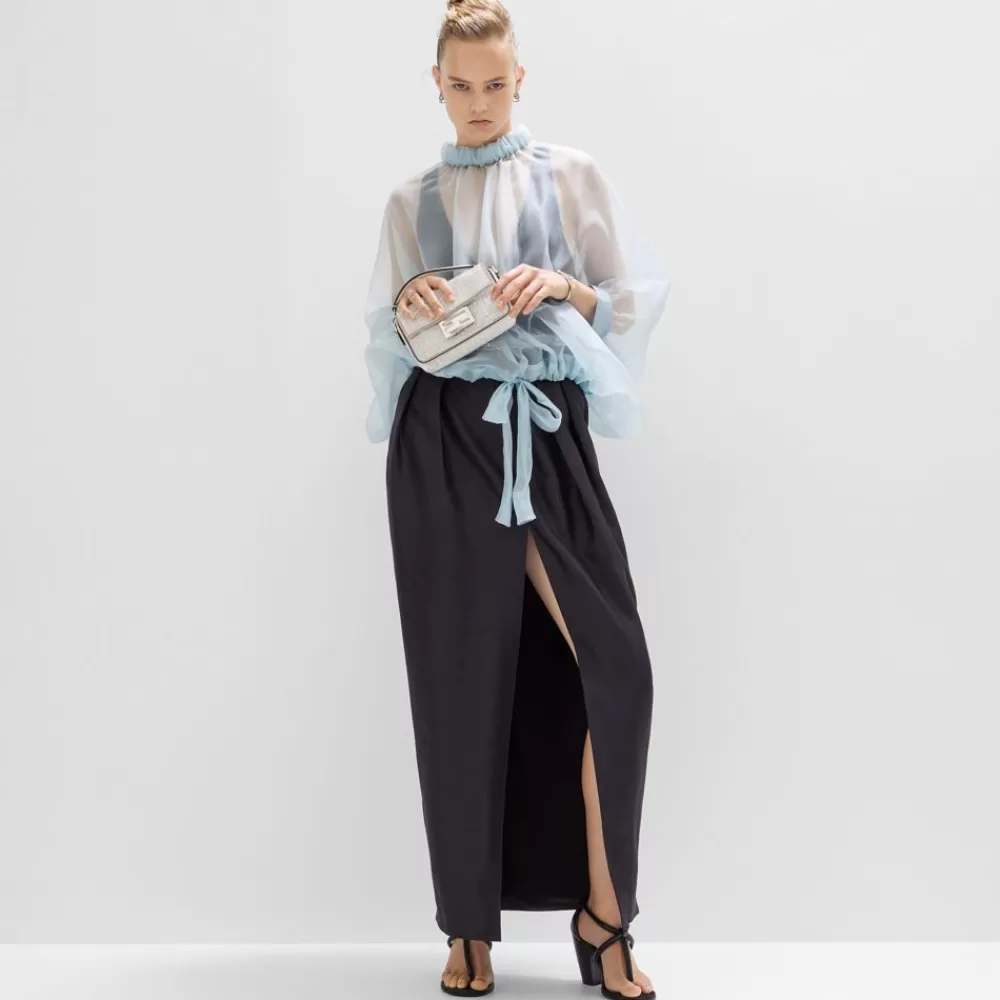 Fendi Schulter- Und Crossbody-Taschen<Tasche Aus Leder In Silberfarben Mit Ff-Muster Aus Kristallsteinen