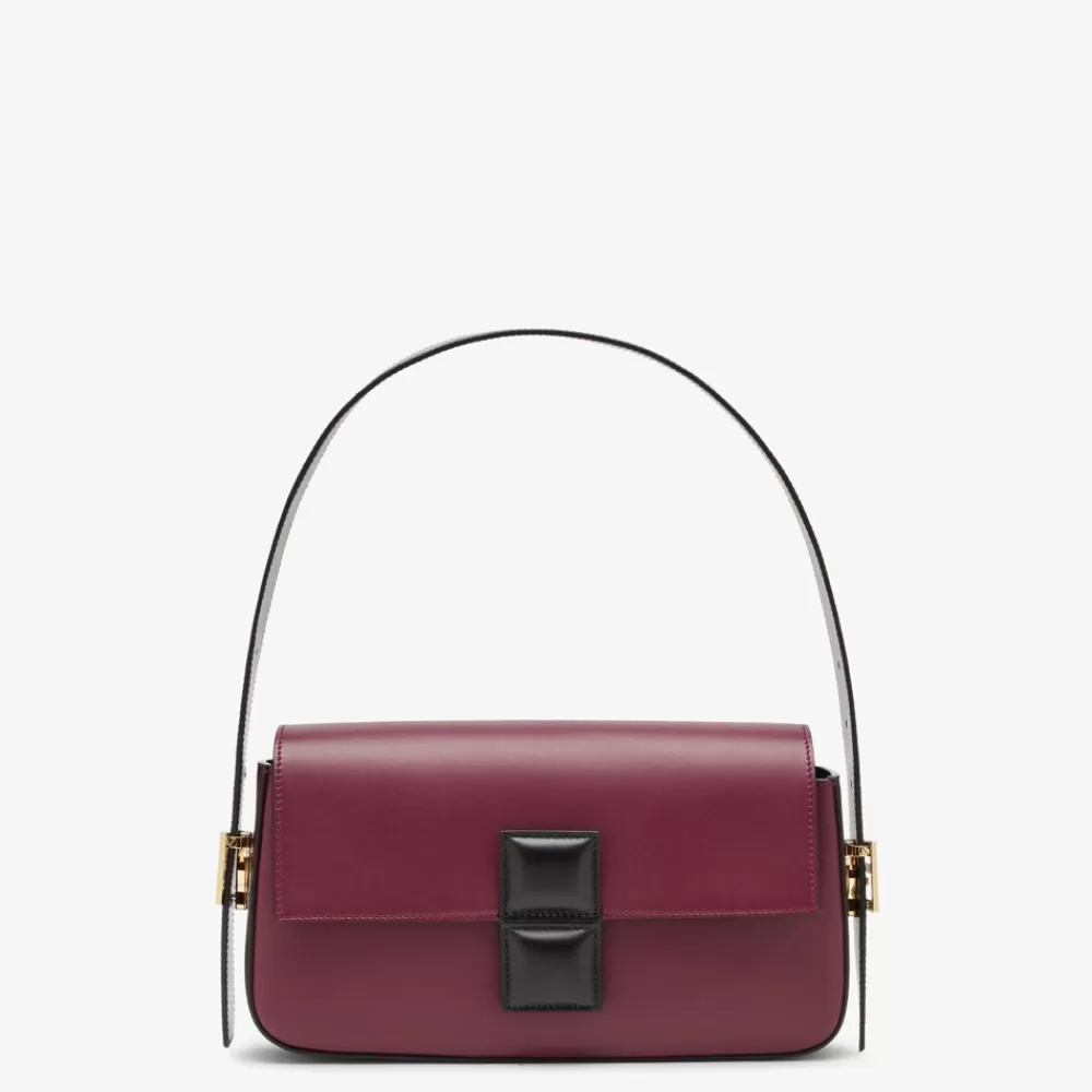 Fendi Schulter- Und Crossbody-Taschen<Tasche Aus Leder Mit Colorblock-Design In Bordeaux Und Schwarz