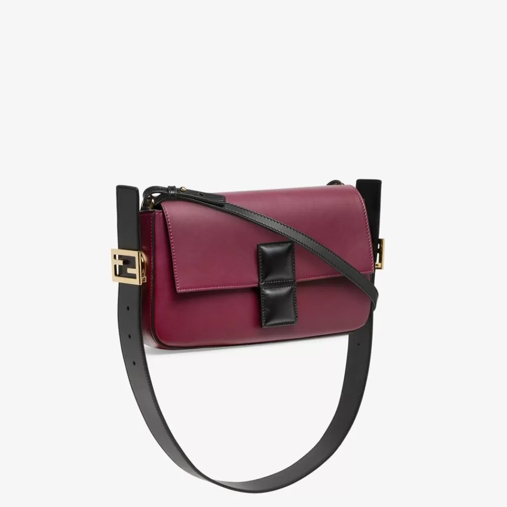 Fendi Schulter- Und Crossbody-Taschen<Tasche Aus Leder Mit Colorblock-Design In Bordeaux Und Schwarz