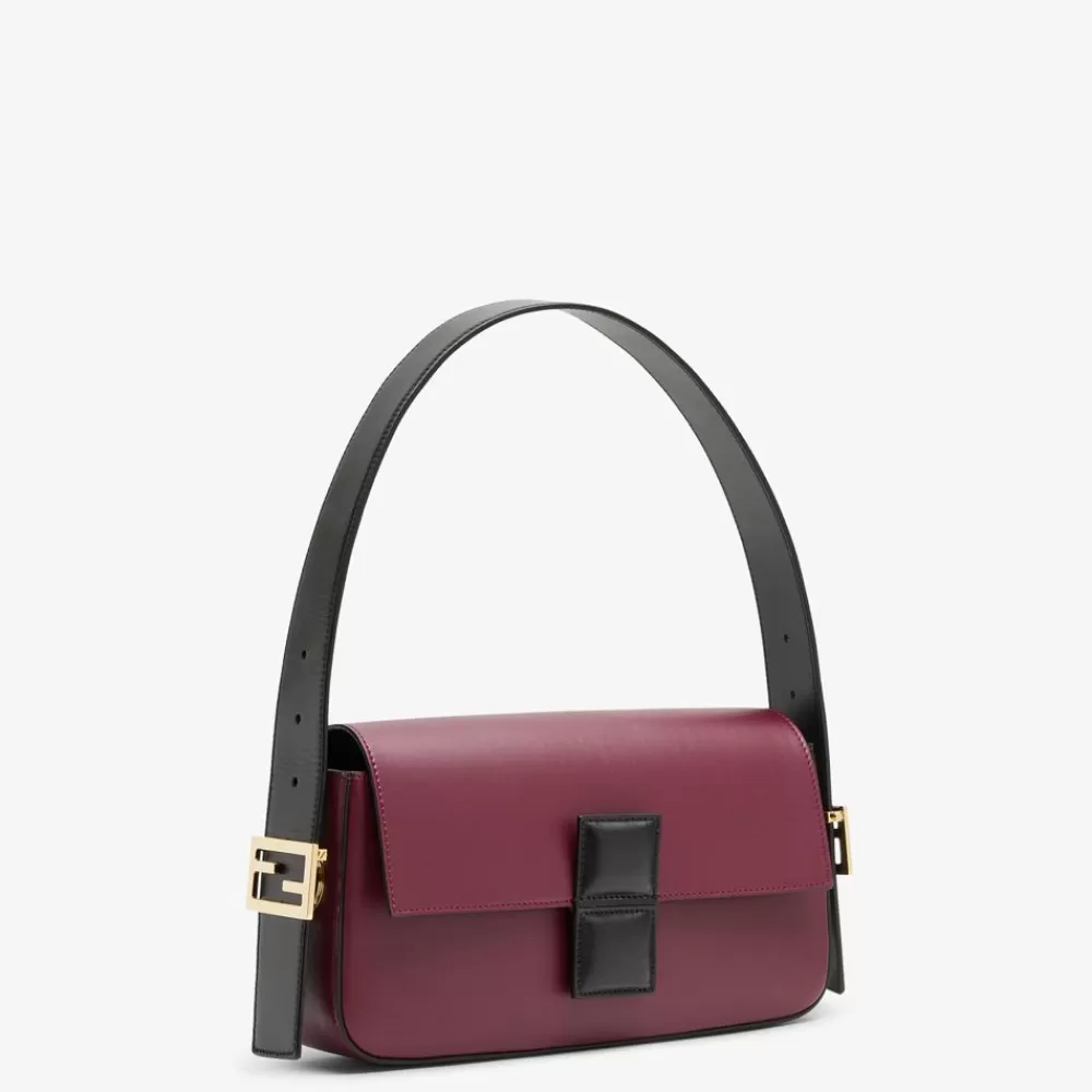 Fendi Schulter- Und Crossbody-Taschen<Tasche Aus Leder Mit Colorblock-Design In Bordeaux Und Schwarz