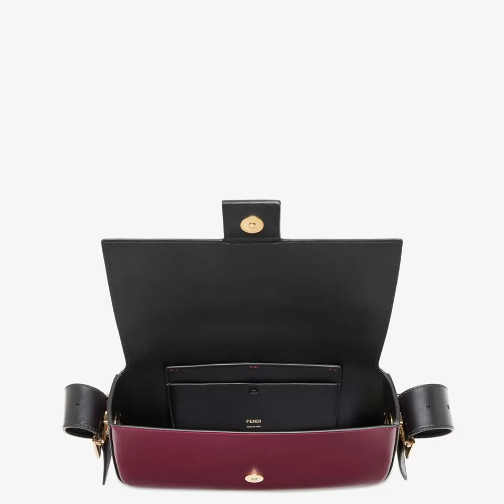 Fendi Schulter- Und Crossbody-Taschen<Tasche Aus Leder Mit Colorblock-Design In Bordeaux Und Schwarz