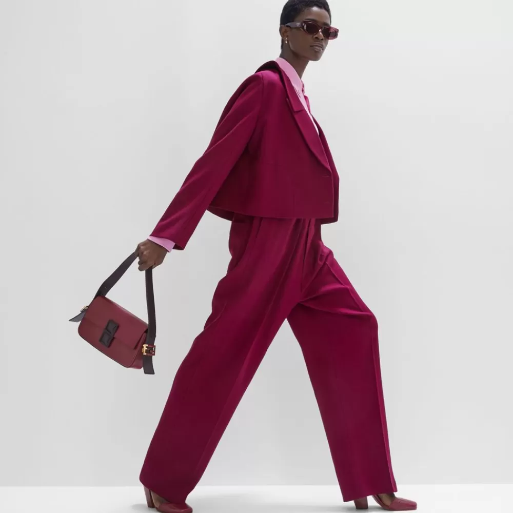 Fendi Schulter- Und Crossbody-Taschen<Tasche Aus Leder Mit Colorblock-Design In Bordeaux Und Schwarz