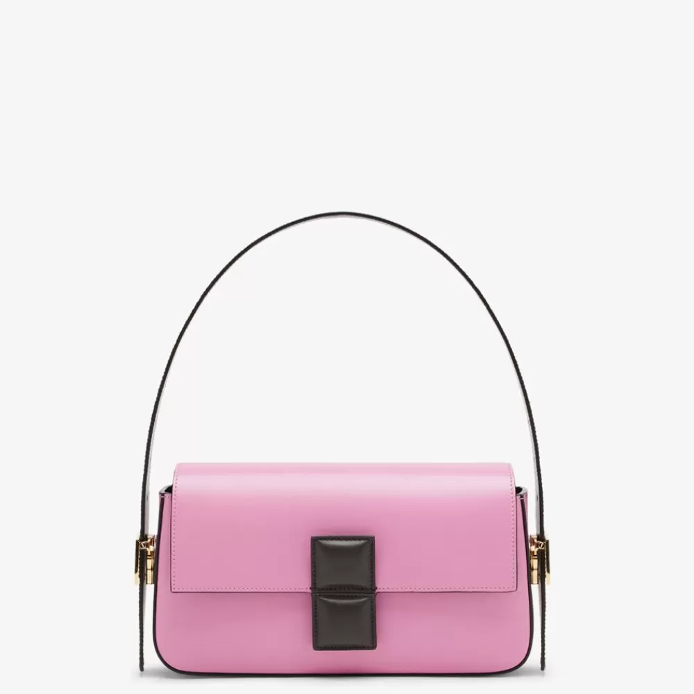 Fendi Schulter- Und Crossbody-Taschen<Tasche Aus Leder Mit Colorblock-Design In Rosa Und Dunkelbraun
