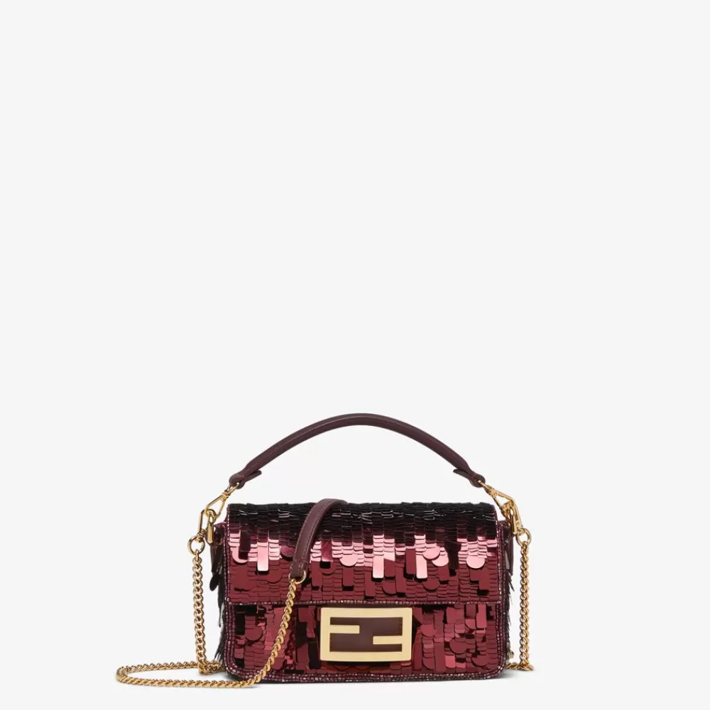 Fendi Schulter- Und Crossbody-Taschen<Tasche Aus Leder Mit Pailletten In Bordeaux