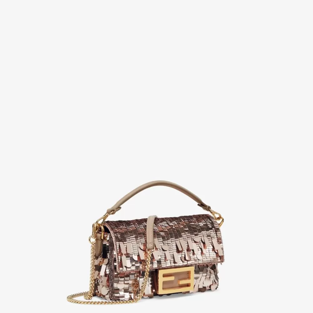 Fendi Schulter- Und Crossbody-Taschen<Tasche Aus Leder Mit Pailletten In Taubengrau