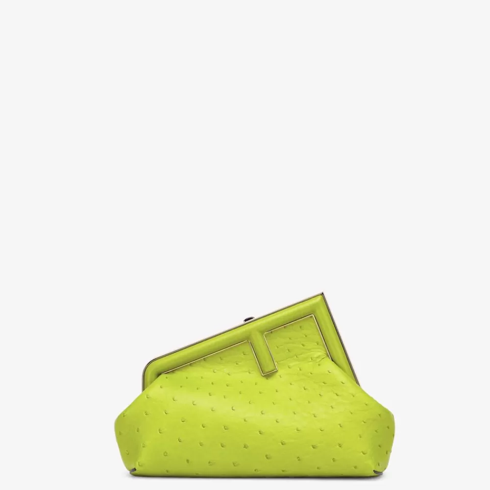Fendi Clutches & Pochetten<Tasche Aus Strausenleder In Acid Green