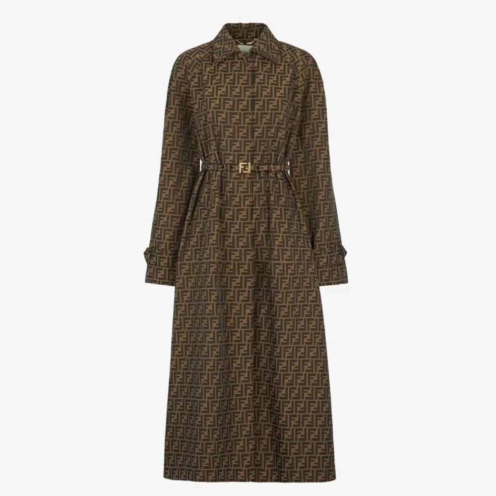Fendi Mantel Und Oberbekleidung<Trenchcoat Aus Canvas Mit Ff-Details In Braun