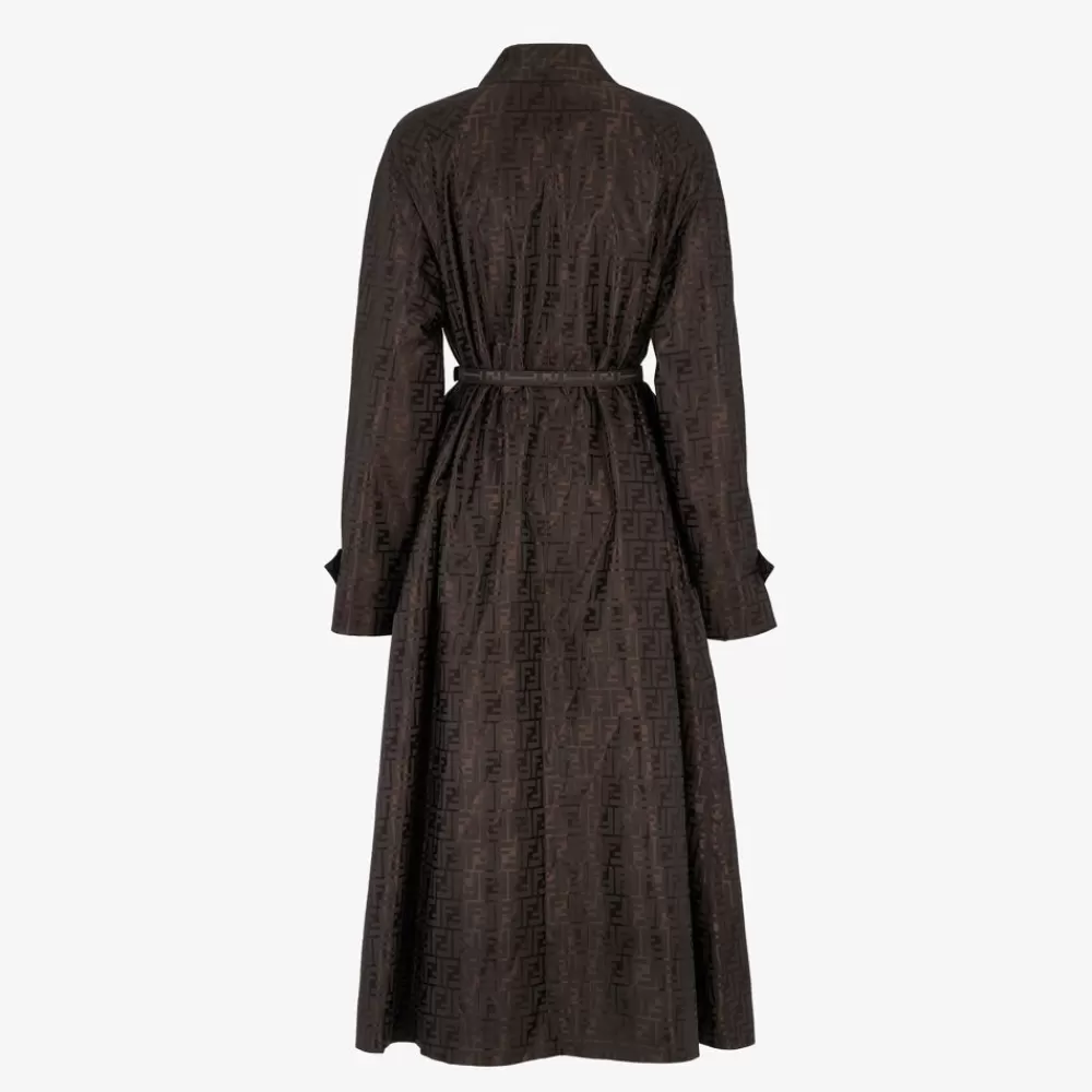 Fendi Mantel Und Oberbekleidung<Trenchcoat Aus Jacquardgewebe Mit Ff-Muster In Braun