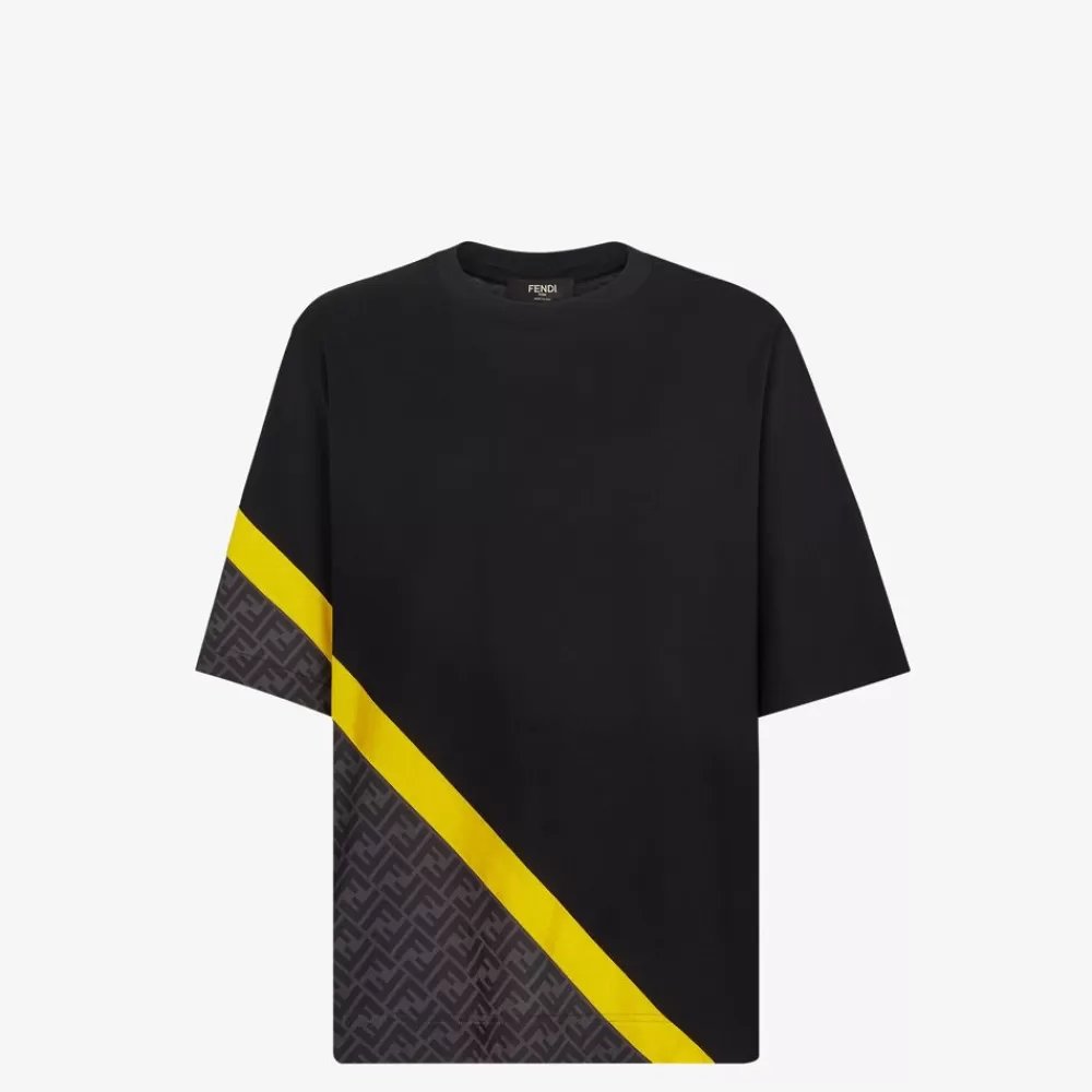 Fendi Sportbekleidung<T-Shirt Aus Leichtem Jersey In Schwarz
