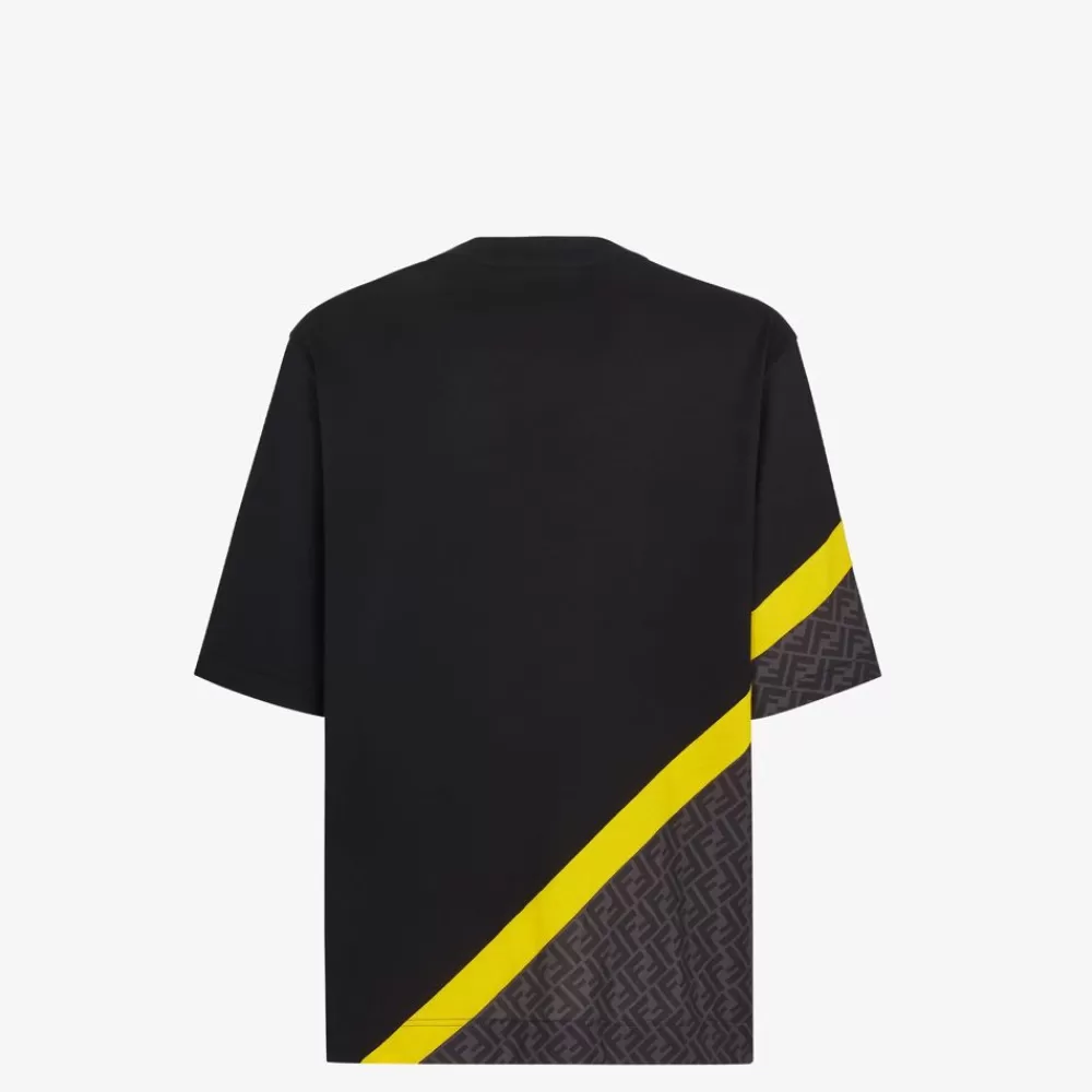 Fendi Sportbekleidung<T-Shirt Aus Leichtem Jersey In Schwarz