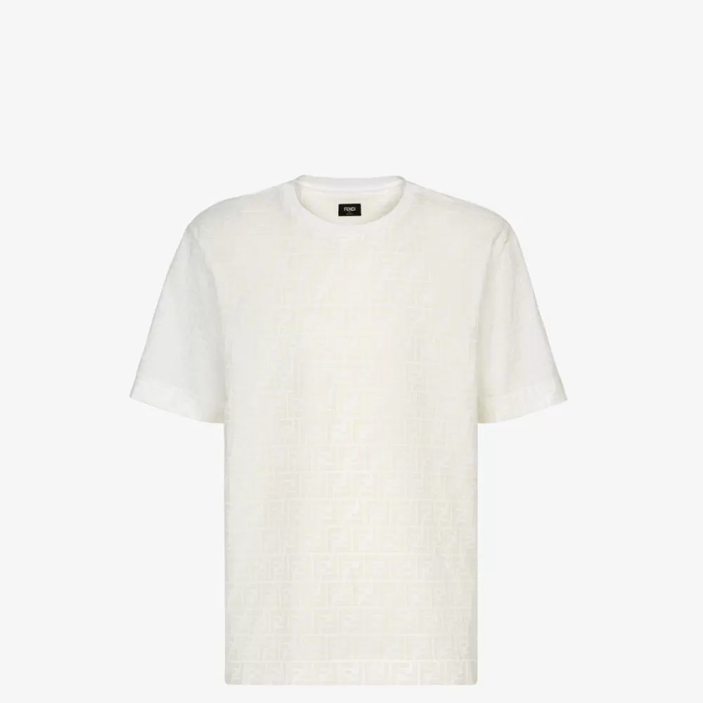 Fendi T-Shirts Und Poloshirts<T-Shirt Aus Pikee In Weis