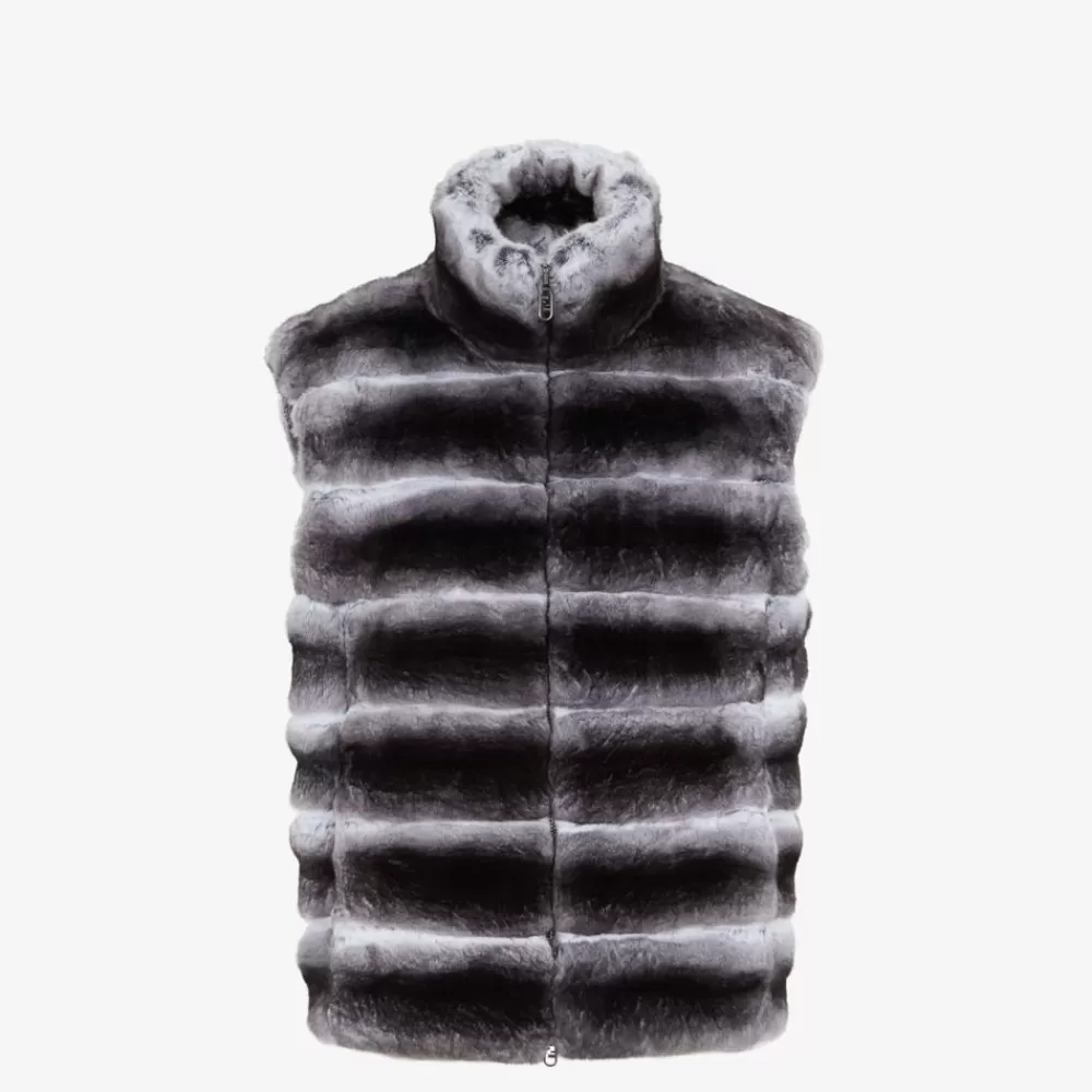 Fendi Mantel Und Oberbekleidung<Weste Aus Chinchilla In Grau