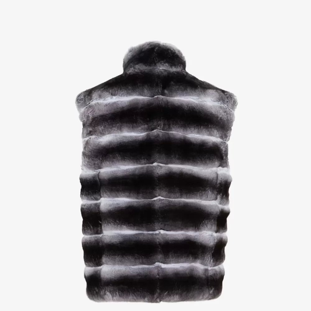 Fendi Mantel Und Oberbekleidung<Weste Aus Chinchilla In Grau