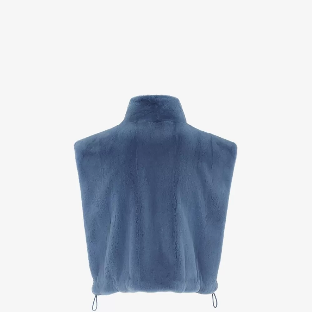 Fendi Mantel Und Oberbekleidung<Weste Aus Nerz In Blau