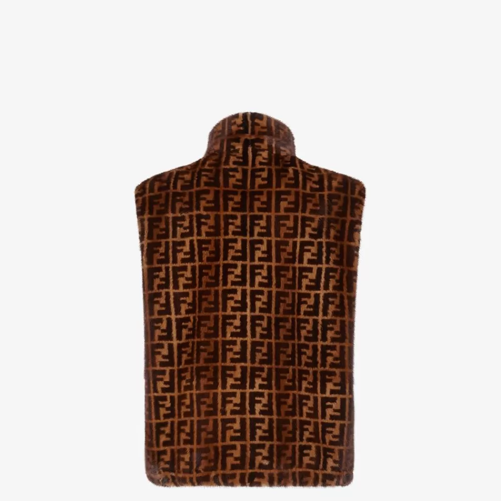 Fendi Mantel Und Oberbekleidung<Weste Aus Nerzpelz In Braun
