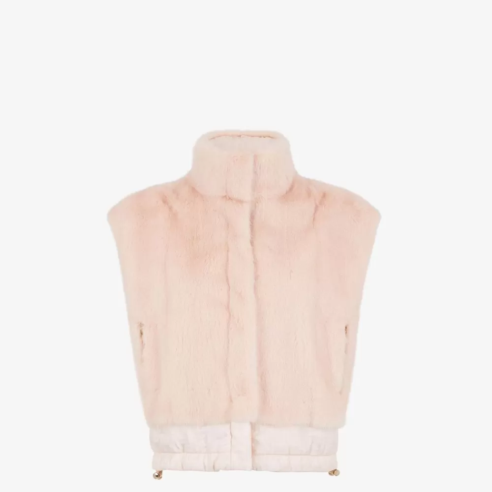 Fendi Mantel Und Oberbekleidung<Weste Aus Nerzpelz In Rosa