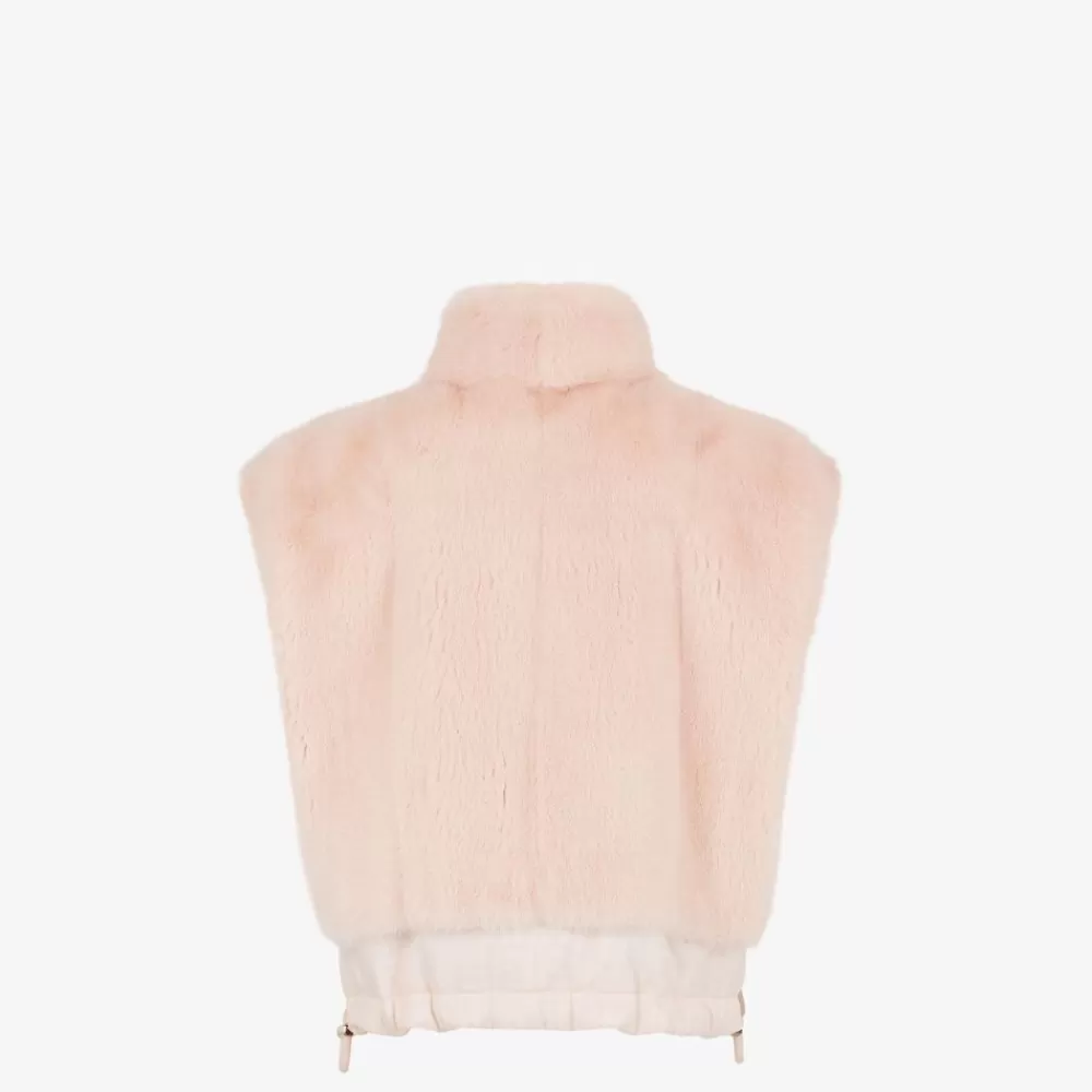 Fendi Mantel Und Oberbekleidung<Weste Aus Nerzpelz In Rosa