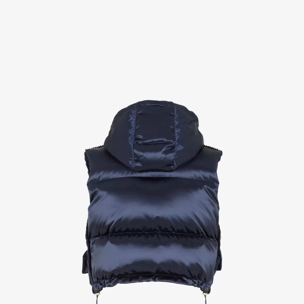 Fendi Mantel Und Oberbekleidung<Weste Aus Nerzpelz Und Nylon In Blau