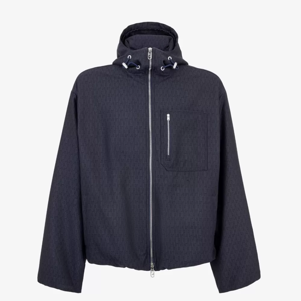 Fendi Mantel Und Oberbekleidung<Windjacke Aus Wolle In Blau