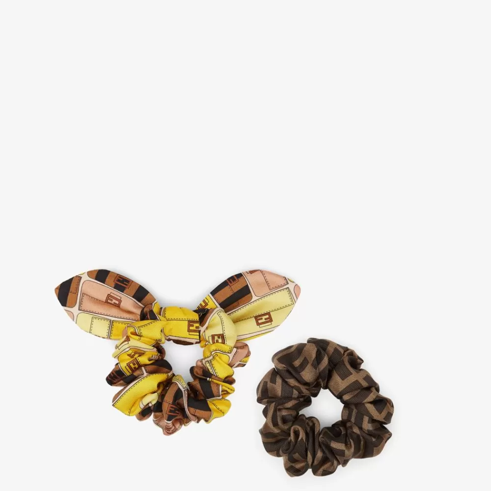 Fendi Haar-Accessoires<Zwei Haargummis Mit Bezug Aus Seide Mehrfarbig